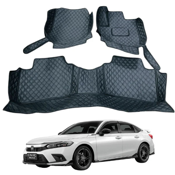 Honda Civic 7D Floor Mats | 3 Pcs | Model 2022 - 2023 | Civic Best Floor Mats