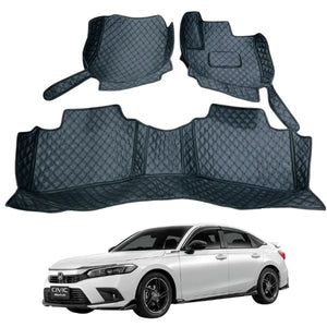 Honda Civic 7D Floor Mats | 3 Pcs | Model 2022 - 2023 | Civic Best Floor Mats