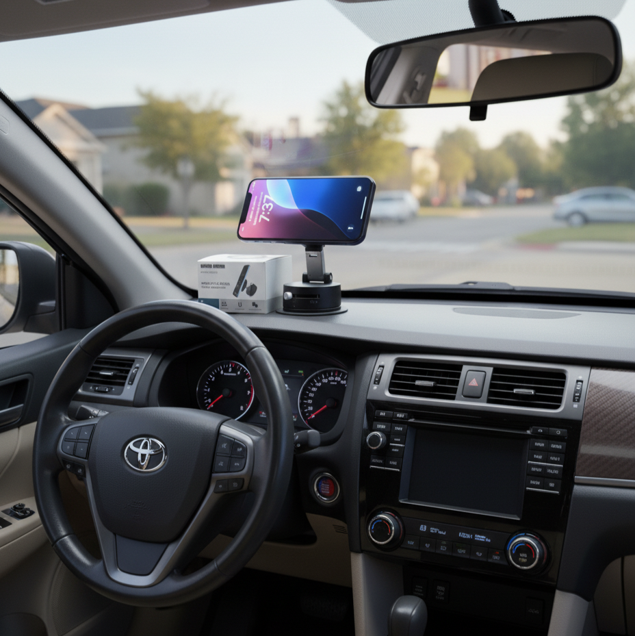 A2 Foldable Vacuum Suction Magnetic Phone Holder